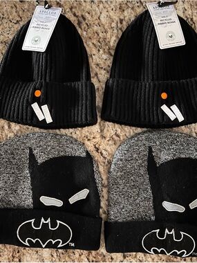 Apollo Recycled Ribbed Black Beanie - Kids